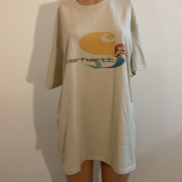 Gildan Custom Made Crew T-Shirt  Little Mermaid Carhartt Print New XL - Picture 6 of 17